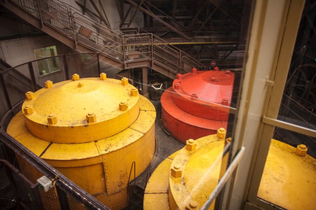Hydraulic pistons powering the Eiffel Tower elevators